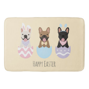 Happy Easter French Bulldogs Badmat