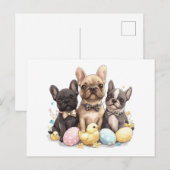 Happy Easter French Bulldogs Briefkaart (Voorkant / Achterkant)