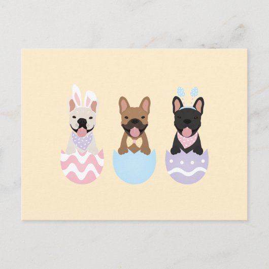 Happy Easter French Bulldogs Briefkaart (Voorkant)