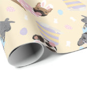 Happy Easter French Bulldogs Cadeaupapier (Rol Hoek)
