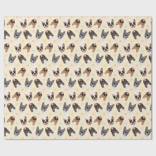 Happy Easter French Bulldogs Cadeaupapier (Vlak)