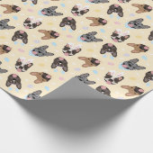 Happy Easter French Bulldogs Cadeaupapier (Hoek)