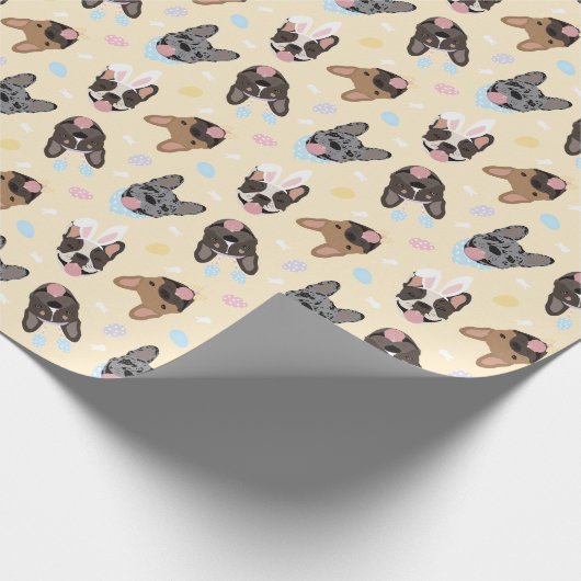 Happy Easter French Bulldogs Cadeaupapier (Hoek)