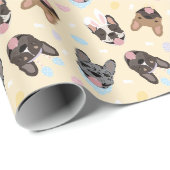 Happy Easter French Bulldogs Cadeaupapier (Rol Hoek)