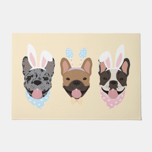 Happy Easter French Bulldogs Deurmat (Voorkant)