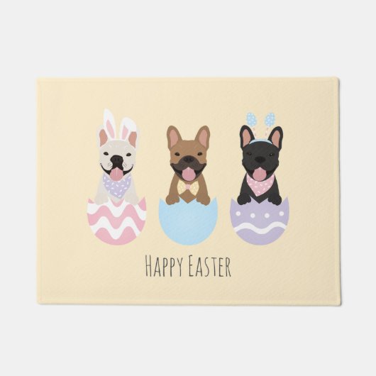 Happy Easter French Bulldogs Deurmat (Voorkant)