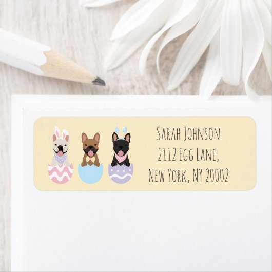 Happy Easter French Bulldogs Etiket (Insitu)