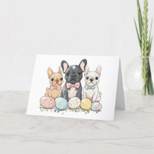 Happy Easter French Bulldogs Feestdagen Kaart