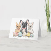 Happy Easter French Bulldogs Feestdagen Kaart (Voorkant)