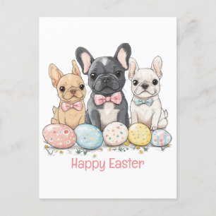 Happy Easter French Bulldogs Feestdagenkaart