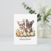 Happy Easter French Bulldogs Feestdagenkaart (Staand voorkant)