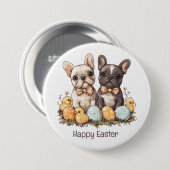 Happy Easter French Bulldogs Ronde Button 7,6 Cm (Voorkant /achterkant)
