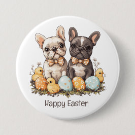 Happy Easter French Bulldogs Ronde Button 7,6 Cm