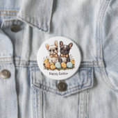 Happy Easter French Bulldogs Ronde Button 7,6 Cm (In situ)