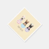 Happy Easter French Bulldogs Servet (Hoek)