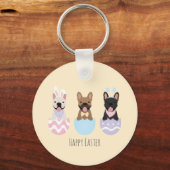 Happy Easter French Bulldogs Sleutelhanger (Voorkant)