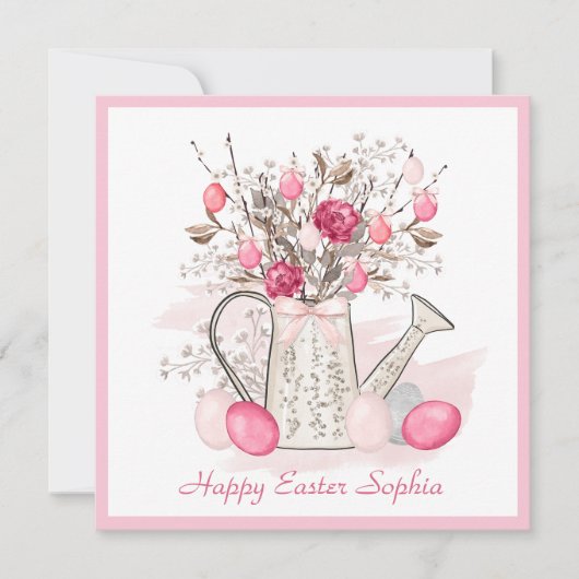 Happy Easter Friend Roze Kaart (Voorkant)