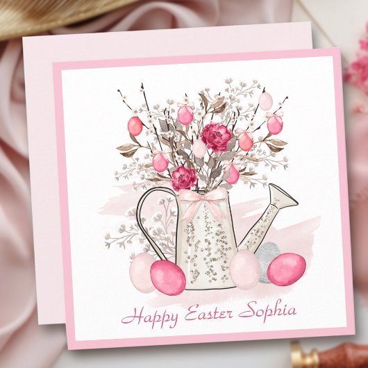 Happy Easter Friend Roze Kaart