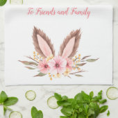 Happy Easter Friends en Family Bunny Ears Kitche Theedoek (Gevouwen)
