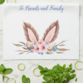 Happy Easter Friends en Family Bunny Ears Theedoek (Gevouwen)