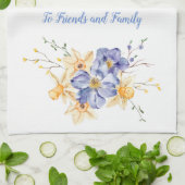 Happy Easter Friends FamilyCrocus en Daffodils Theedoek (Gevouwen)