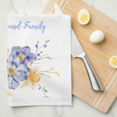 Happy Easter Friends FamilyCrocus en Daffodils Theedoek (Quarter Fold)