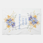 Happy Easter Friends FamilyCrocus en Daffodils Theedoek (Horizontaal)