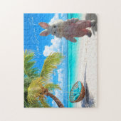 Happy Easter from Florida Beach with Easter Bunny Legpuzzel (Verticaal)