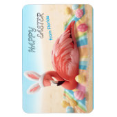 Happy Easter from Florida Flamingo Bunny on Beach Magneet (Verticaal)