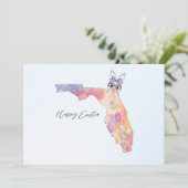 Happy Easter from Florida Pastel Eggs and Bunny Feestdagenkaart (Staand voorkant)
