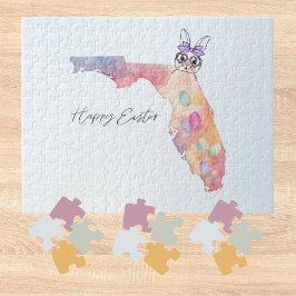 Happy Easter from Florida Pastel Eggs and Bunny Legpuzzel