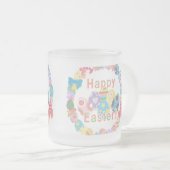 Happy Easter frosted glass mug Matglas Koffiemok (Voorkant rechts)