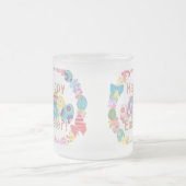 Happy Easter frosted glass mug Matglas Koffiemok (Center)