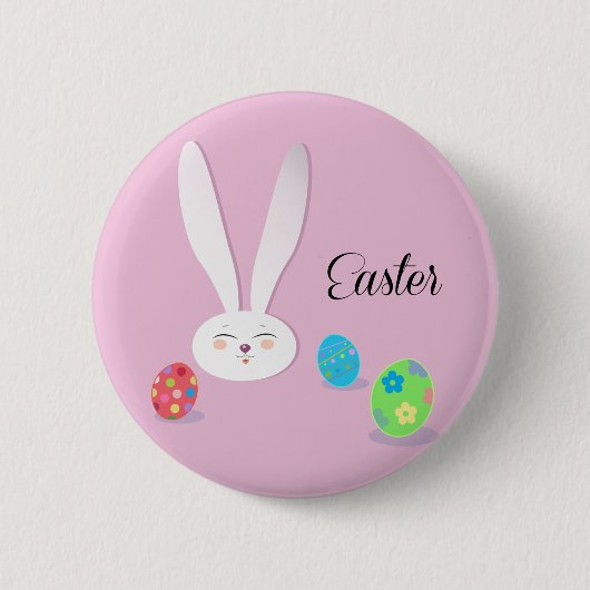 Happy Easter Funny Bunny Ronde Button 5,7 Cm (Voorkant)