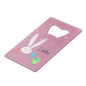 Happy Easter Funny Bunny Schattige Creditkaart Flessenopener (Voorkant Gekanteld)