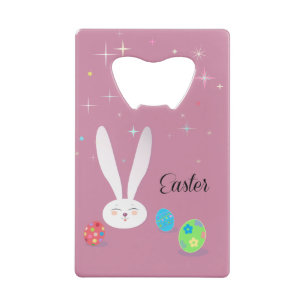 Happy Easter Funny Bunny Schattige Creditkaart Flessenopener