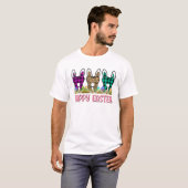 Happy Easter Funny Bunny Tooth Ears Leopard Kinder T-shirt (Voorkant volledig)