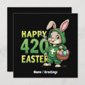 Happy Easter Funny Easter Bunny Design Wietliefheb Kaart (Voorkant / Achterkant)