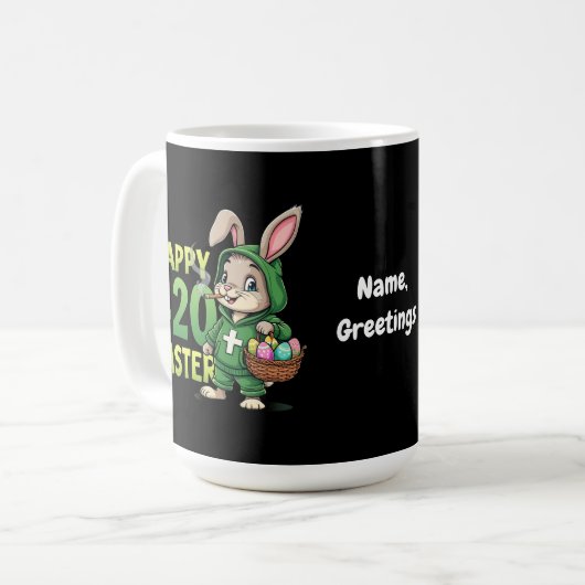 Happy Easter Funny Easter Bunny Design Wietliefheb Koffiemok (Voorkant links)