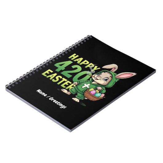 Happy Easter Funny Easter Bunny Design Wietliefheb Notitieboek (Linkerzijde)