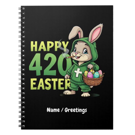 Happy Easter Funny Easter Bunny Design Wietliefheb Notitieboek (Voorkant)
