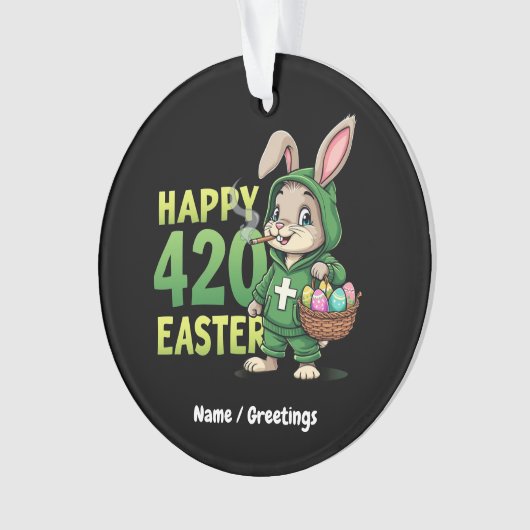 Happy Easter Funny Easter Bunny Design Wietliefheb Ornament (voorkant)