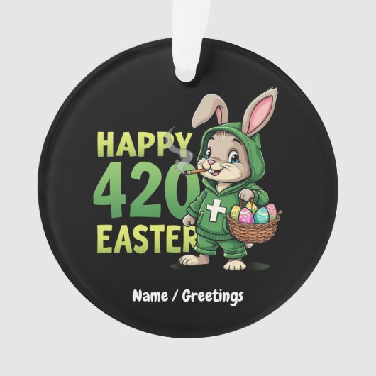 Happy Easter Funny Easter Bunny Design Wietliefheb Ornament (voorkant)