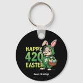 Happy Easter Funny Easter Bunny Design Wietliefheb Sleutelhanger (Voorkant)