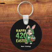 Happy Easter Funny Easter Bunny Design Wietliefheb Sleutelhanger (Voorkant)