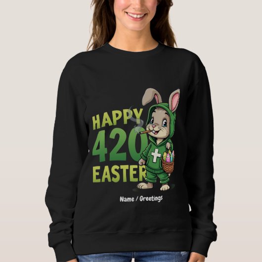 Happy Easter Funny Easter Bunny Design Wietliefheb Trui (Voorkant)