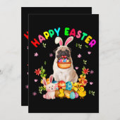 Happy Easter Funny Easter Day Pug Bunny Eggs Lover Kaart (Voorkant / Achterkant)