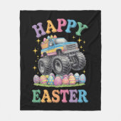 Happy Easter Funny Monster Truck Crush Eggs Fleece Deken (Voorkant)