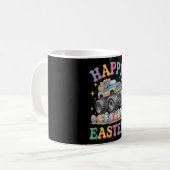 Happy Easter Funny Monster Truck Crush Eggs Koffiemok (Voorkant links)