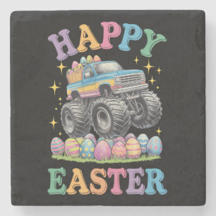 Happy Easter Funny Monster Truck Crush Eggs Stenen Onderzetter